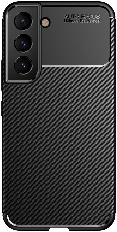 Samsung Galaxy S22 Hoesje Siliconen Carbon TPU Back Cover Zwart afbeelding 5