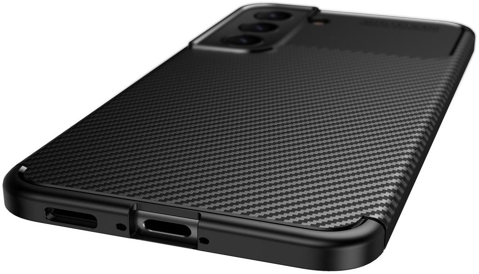 Samsung Galaxy S22 Hoesje Siliconen Carbon TPU Back Cover Zwart afbeelding 8