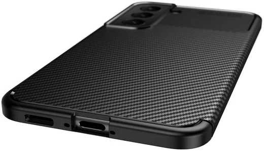 Samsung Galaxy S22 Hoesje Siliconen Carbon TPU Back Cover Zwart afbeelding 8