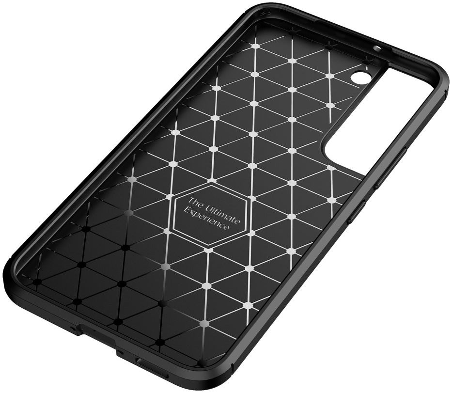 Samsung Galaxy S22 Hoesje Siliconen Carbon TPU Back Cover Zwart afbeelding 9