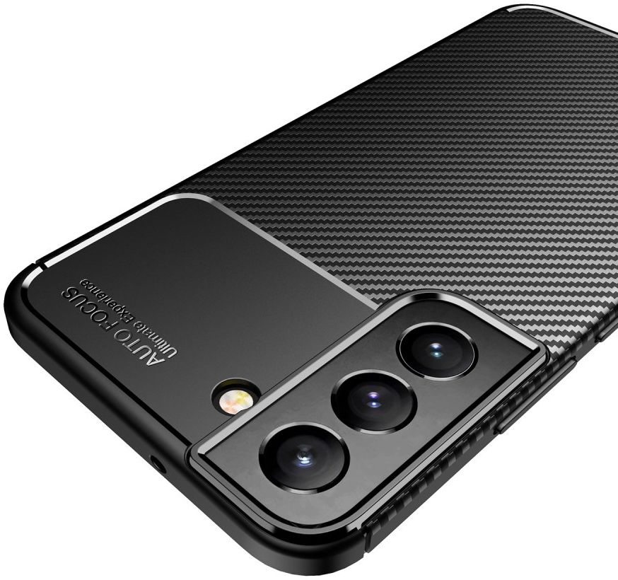 Samsung Galaxy S22 Hoesje Siliconen Carbon TPU Back Cover Zwart afbeelding 10