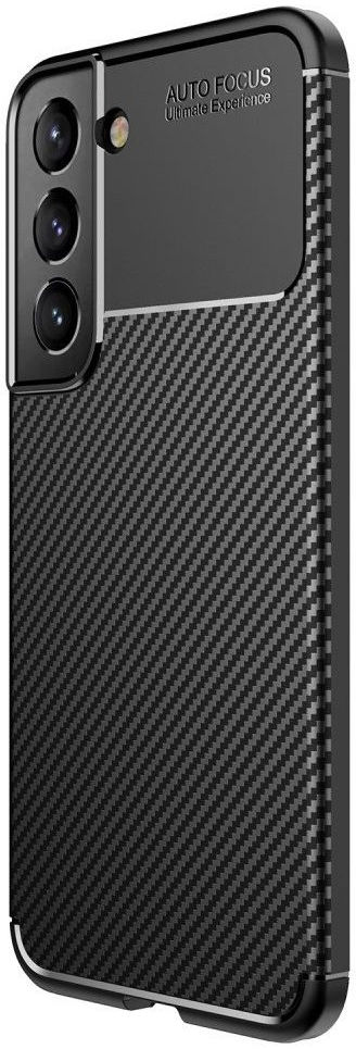 Samsung Galaxy S22 Hoesje Siliconen Carbon TPU Back Cover Zwart afbeelding 1