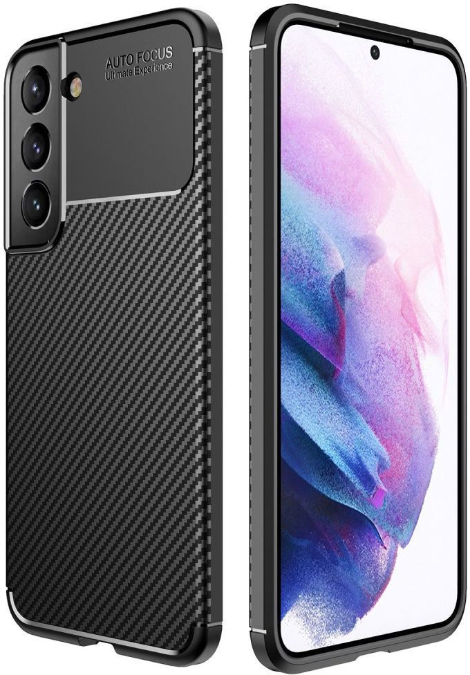 Samsung Galaxy S22 Plus Hoesje Siliconen Carbon TPU Back Cover Zwart afbeelding 10
