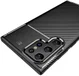 Samsung Galaxy S22 Ultra Hoesje Siliconen Carbon TPU Back Cover Zwart afbeelding 4