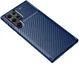 Samsung Galaxy S22 Ultra Hoesje Siliconen Carbon TPU Back Cover Blauw afbeelding 5