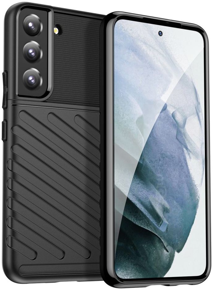 Samsung Galaxy S22 Hoesje TPU Thunder Design Back Cover Zwart afbeelding 2