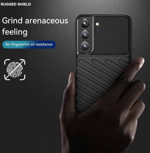 Samsung Galaxy S22 Hoesje TPU Thunder Design Back Cover Zwart afbeelding 4