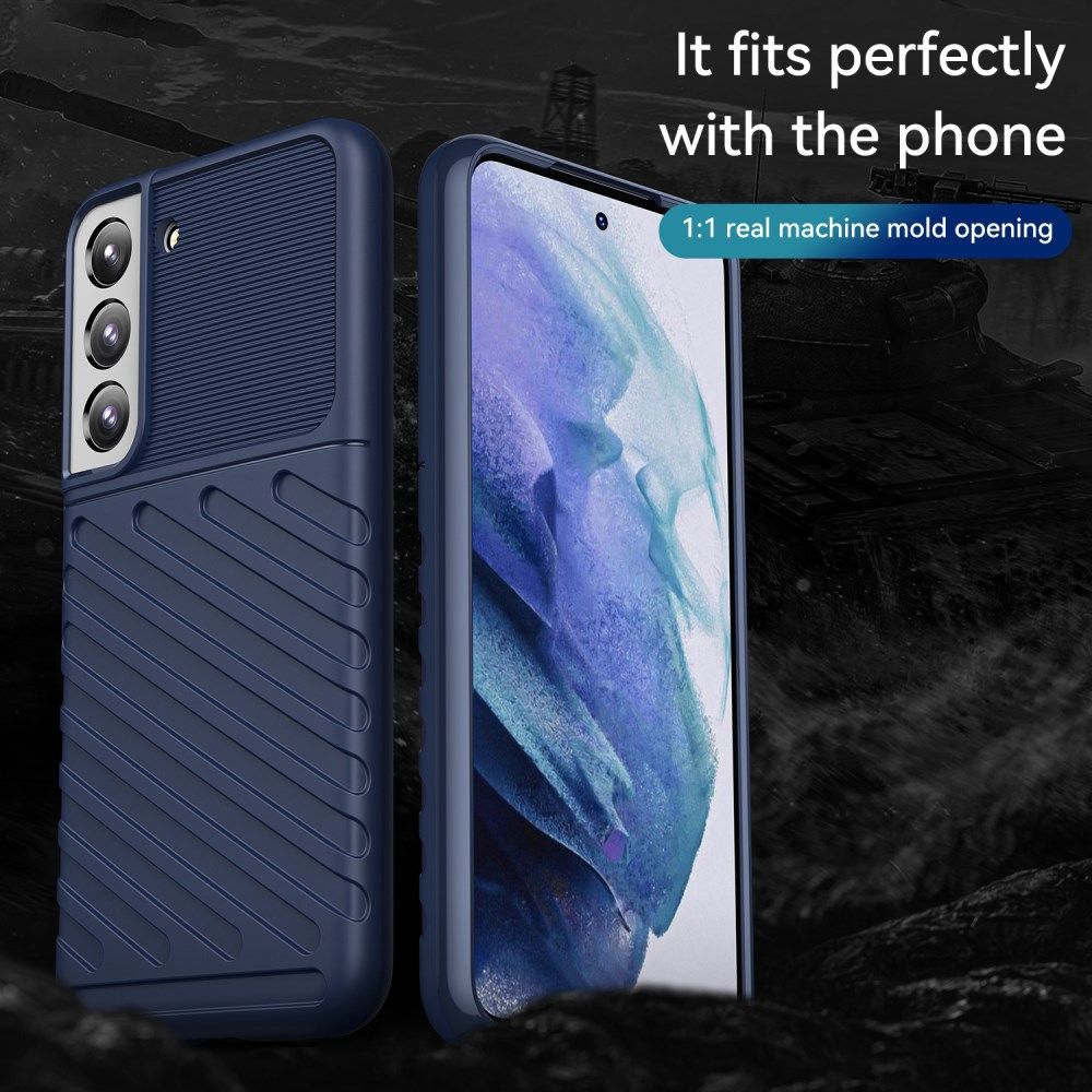 Samsung Galaxy S22 Plus Hoesje TPU Thunder Design Back Cover Blauw afbeelding 3