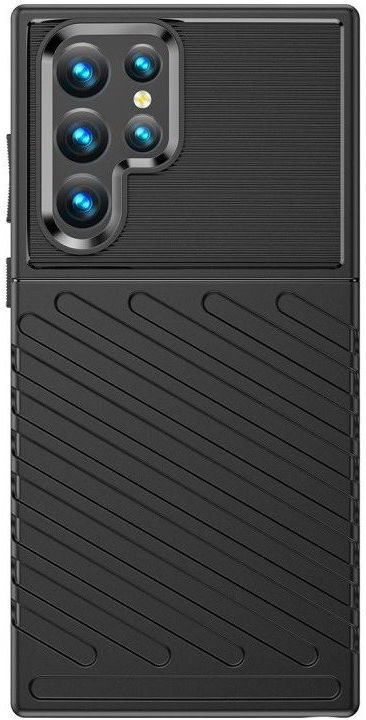 Samsung Galaxy S22 Ultra Hoesje TPU Thunder Design Back Cover Zwart afbeelding 3