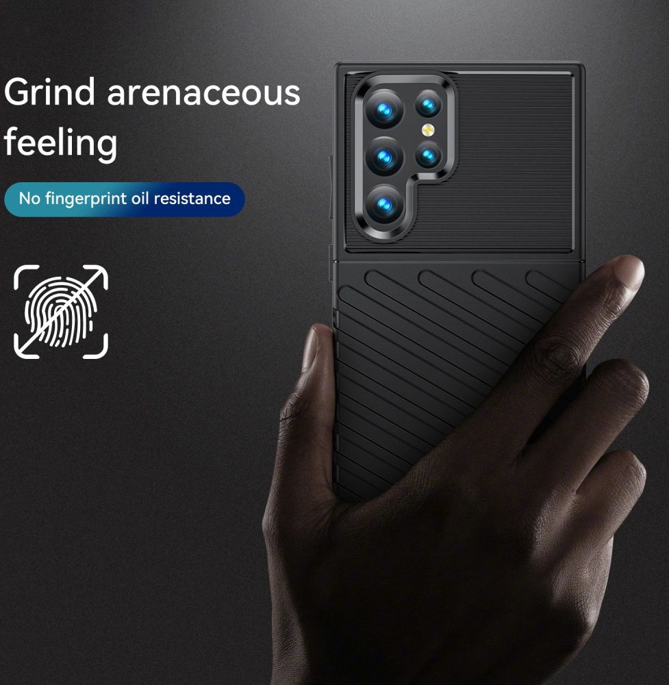 Samsung Galaxy S22 Ultra Hoesje TPU Thunder Design Back Cover Zwart afbeelding 7