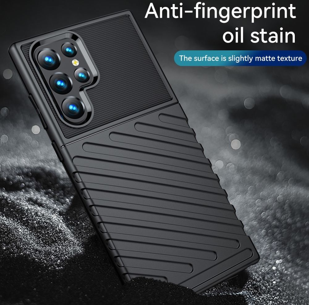 Samsung Galaxy S22 Ultra Hoesje TPU Thunder Design Back Cover Zwart afbeelding 5