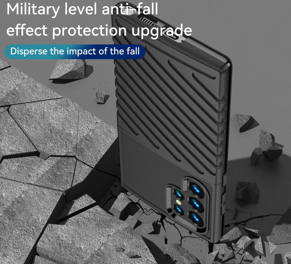 Samsung Galaxy S22 Ultra Hoesje TPU Thunder Design Back Cover Zwart afbeelding 4