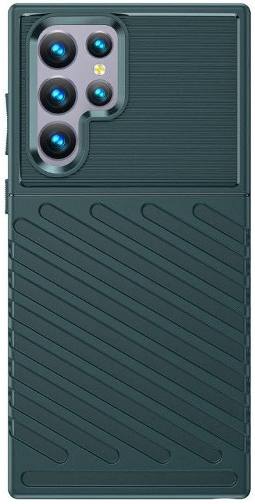 Samsung Galaxy S22 Ultra Hoesje TPU Thunder Design Back Cover Groen afbeelding 3