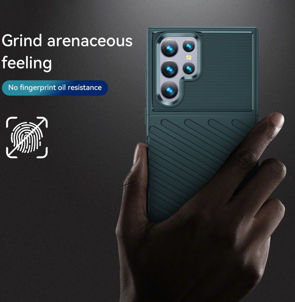 Samsung Galaxy S22 Ultra Hoesje TPU Thunder Design Back Cover Groen afbeelding 5