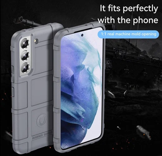 Samsung Galaxy S22 Plus Hoesje Shock Proof Rugged Back Cover Grijs afbeelding 3
