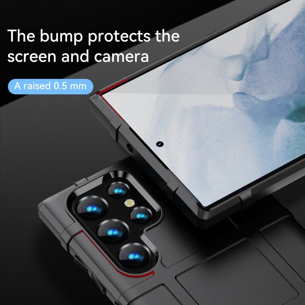 Samsung Galaxy S22 Ultra Hoesje Shock Proof Rugged Back Cover Zwart afbeelding 4