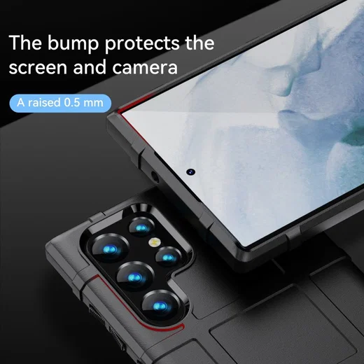 Samsung Galaxy S22 Ultra Hoesje Shock Proof Rugged Back Cover Zwart afbeelding 4