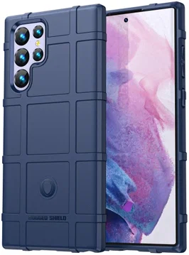 Samsung Galaxy S22 Ultra Hoesje Shock Proof Rugged Back Cover Blauw