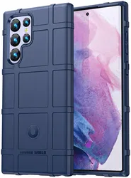 Samsung Galaxy S22 Ultra Hoesje Shock Proof Rugged Back Cover Blauw afbeelding