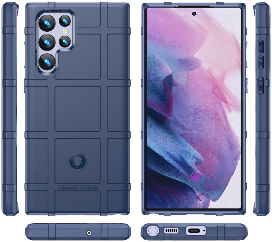 Samsung Galaxy S22 Ultra Hoesje Shock Proof Rugged Back Cover Blauw afbeelding 9