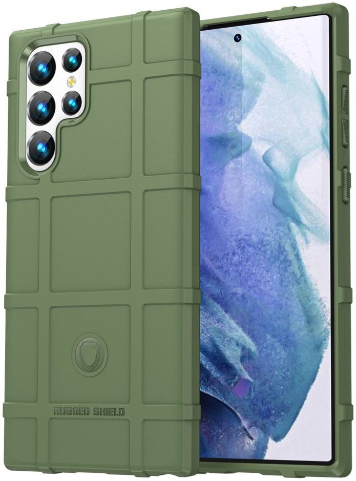 Samsung Galaxy S22 Ultra Hoesje Shock Proof Rugged Back Cover Groen afbeelding 1