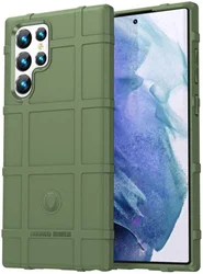 Samsung Galaxy S22 Ultra Hoesje Shock Proof Rugged Back Cover Groen afbeelding