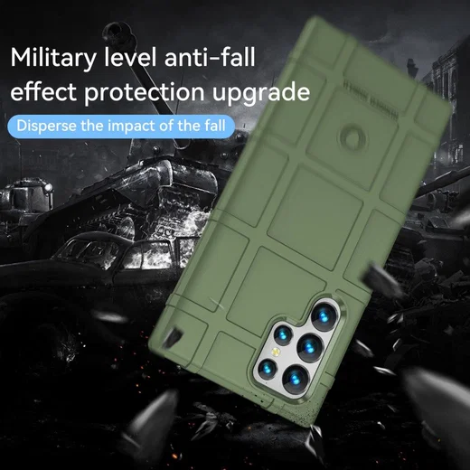 Samsung Galaxy S22 Ultra Hoesje Shock Proof Rugged Back Cover Groen afbeelding 3