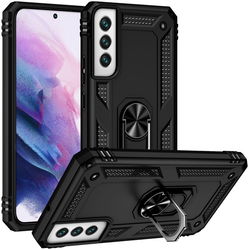 Samsung Galaxy S22 Hoesje Hybride Kickstand Back Cover Zwart afbeelding