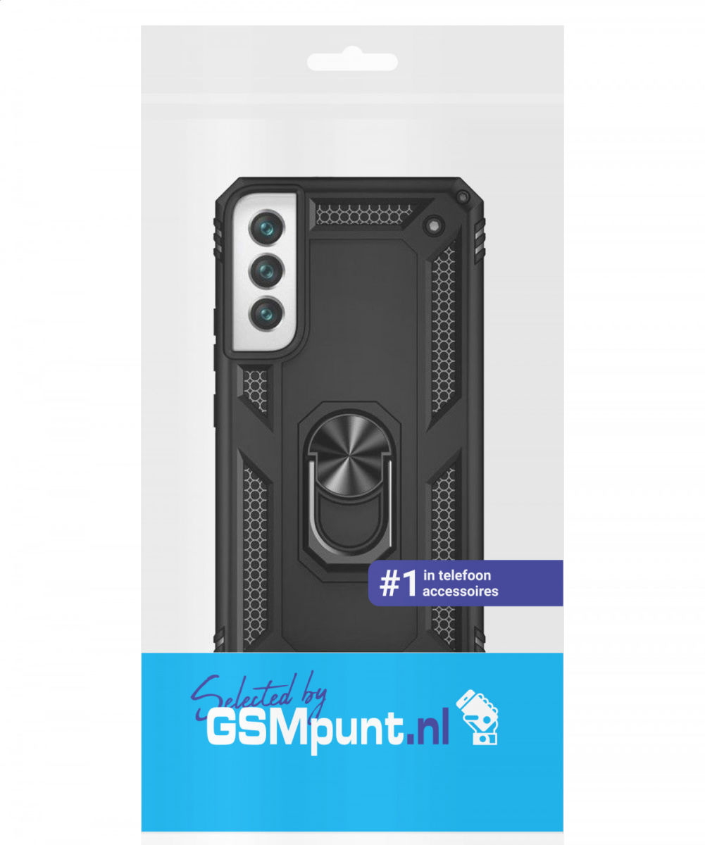 Samsung Galaxy S22 Hoesje Hybride Kickstand Back Cover Zwart afbeelding 10