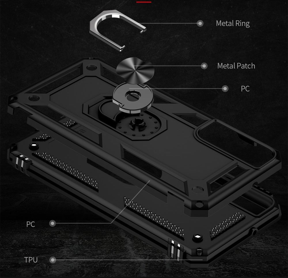 Samsung Galaxy S22 Hoesje Hybride Kickstand Back Cover Zwart afbeelding 8