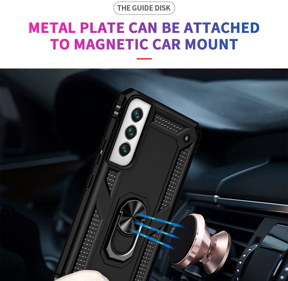 Samsung Galaxy S22 Hoesje Hybride Kickstand Back Cover Zwart afbeelding 5