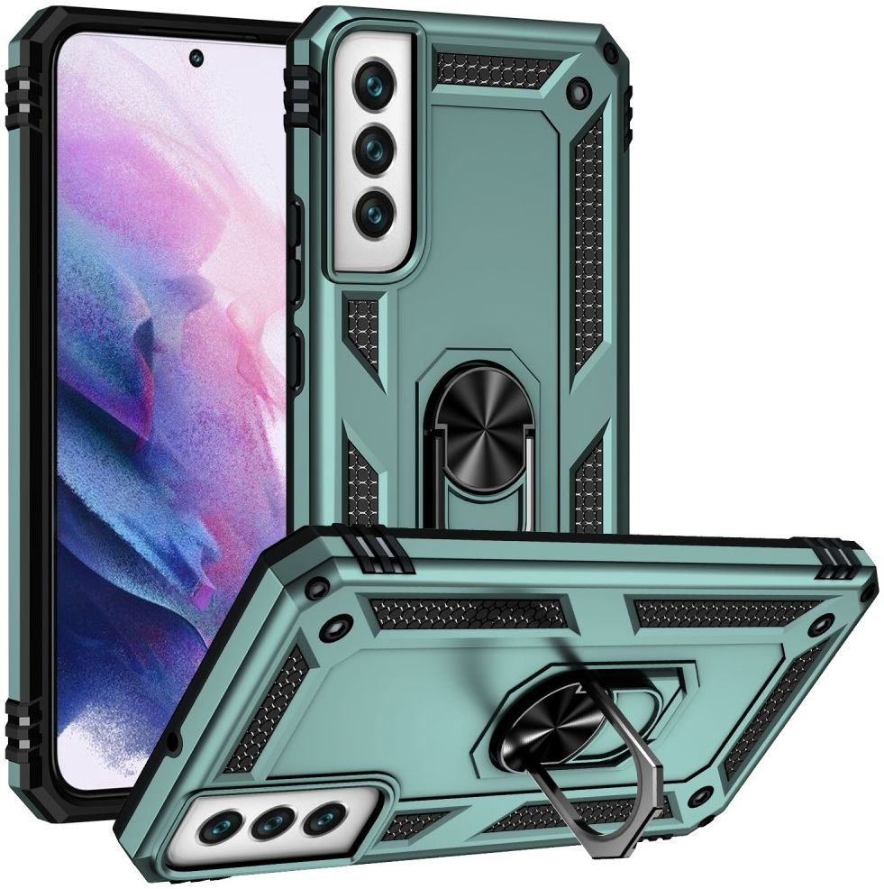 Samsung Galaxy S22 Hoesje Hybride Kickstand Back Cover Groen afbeelding 1