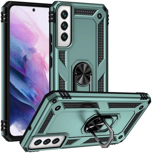 Samsung Galaxy S22 Hoesje Hybride Kickstand Back Cover Groen afbeelding 1