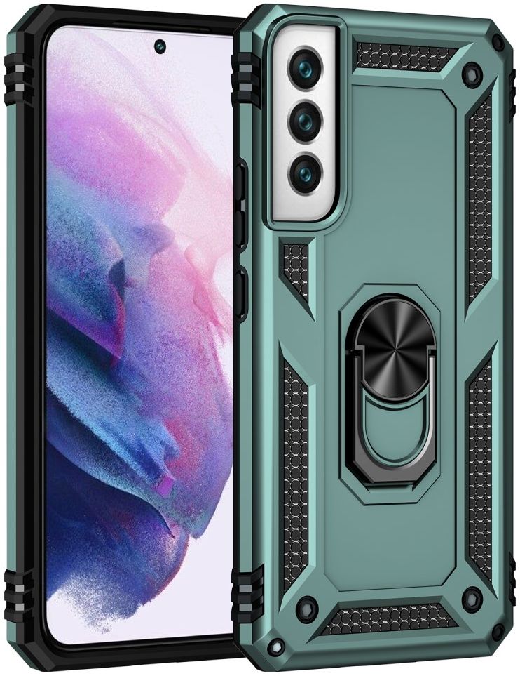 Samsung Galaxy S22 Hoesje Hybride Kickstand Back Cover Groen afbeelding 2