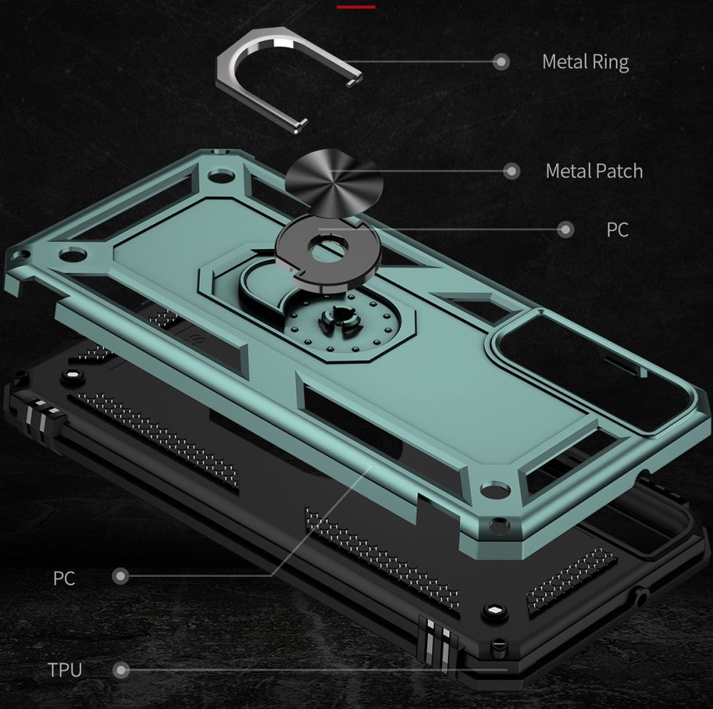 Samsung Galaxy S22 Hoesje Hybride Kickstand Back Cover Groen afbeelding 8