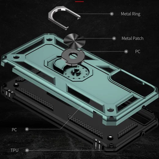 Samsung Galaxy S22 Hoesje Hybride Kickstand Back Cover Groen afbeelding 8