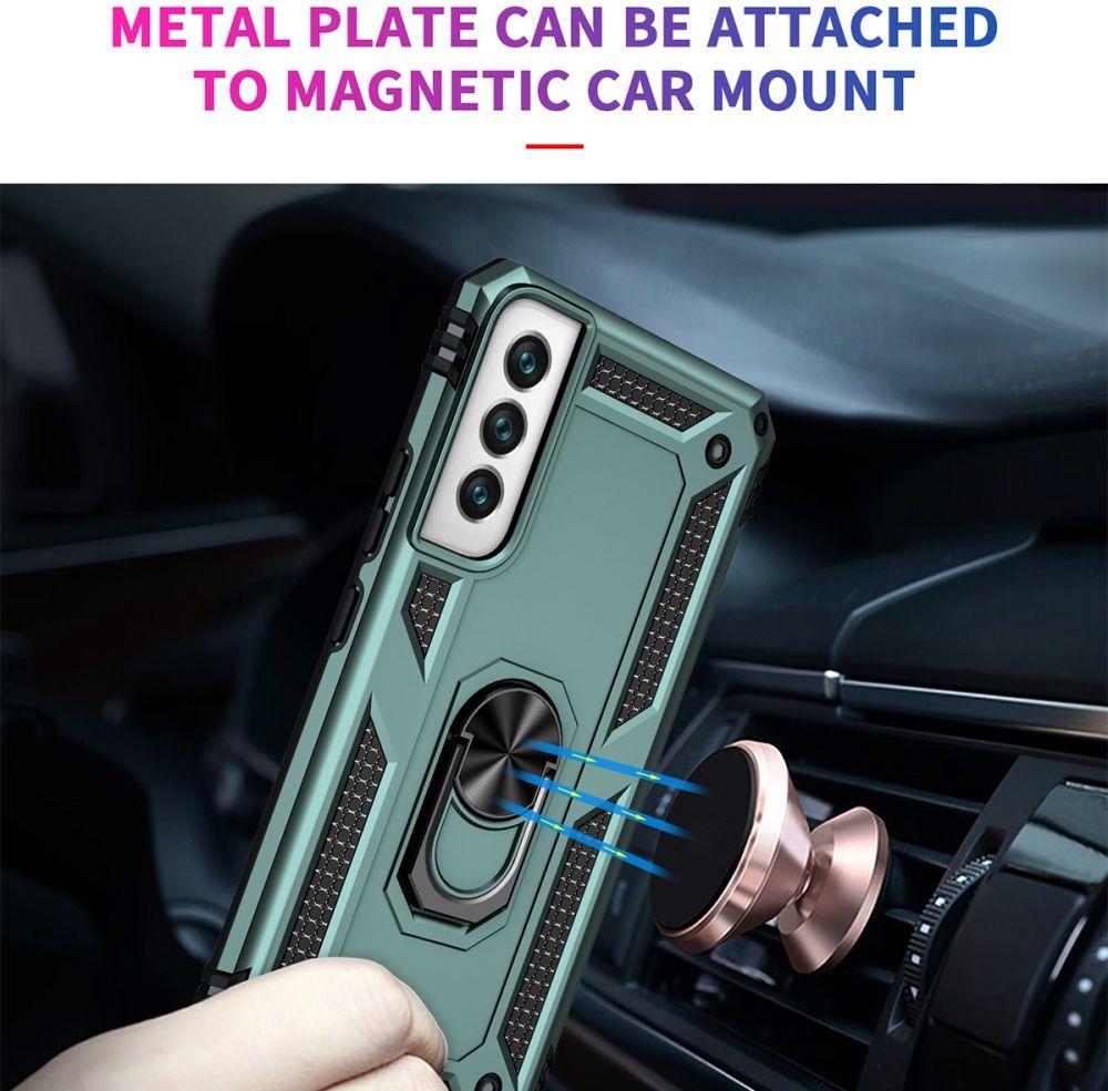 Samsung Galaxy S22 Hoesje Hybride Kickstand Back Cover Groen afbeelding 5
