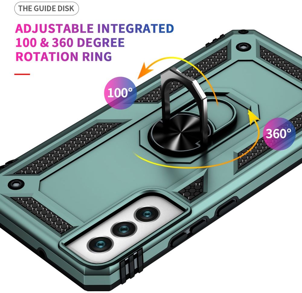 Samsung Galaxy S22 Hoesje Hybride Kickstand Back Cover Groen afbeelding 6