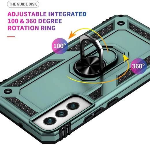 Samsung Galaxy S22 Hoesje Hybride Kickstand Back Cover Groen afbeelding 6