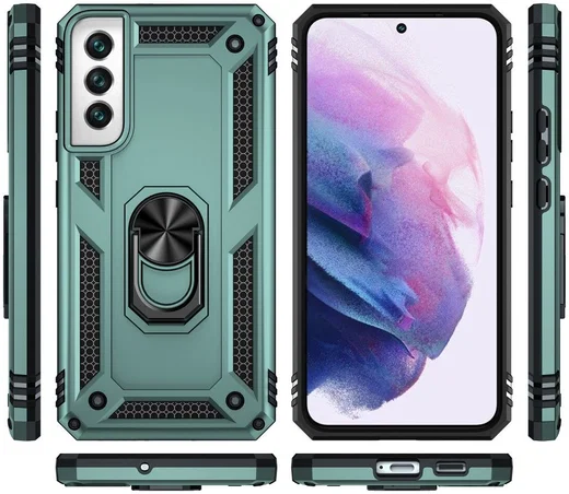Samsung Galaxy S22 Hoesje Hybride Kickstand Back Cover Groen afbeelding 9