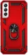 Samsung Galaxy S22 Hoesje Hybride Kickstand Back Cover Rood afbeelding 3