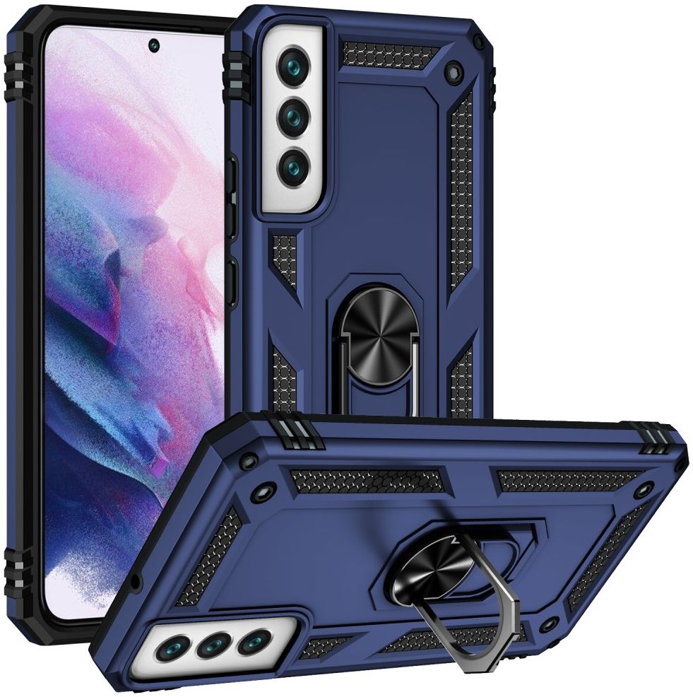 Samsung Galaxy S22 Plus Hoesje Hybride Kickstand Back Cover Blauw afbeelding 1