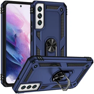 Samsung Galaxy S22 Plus Hoesje Hybride Kickstand Back Cover Blauw
