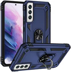 Samsung Galaxy S22 Plus Hoesje Hybride Kickstand Back Cover Blauw afbeelding