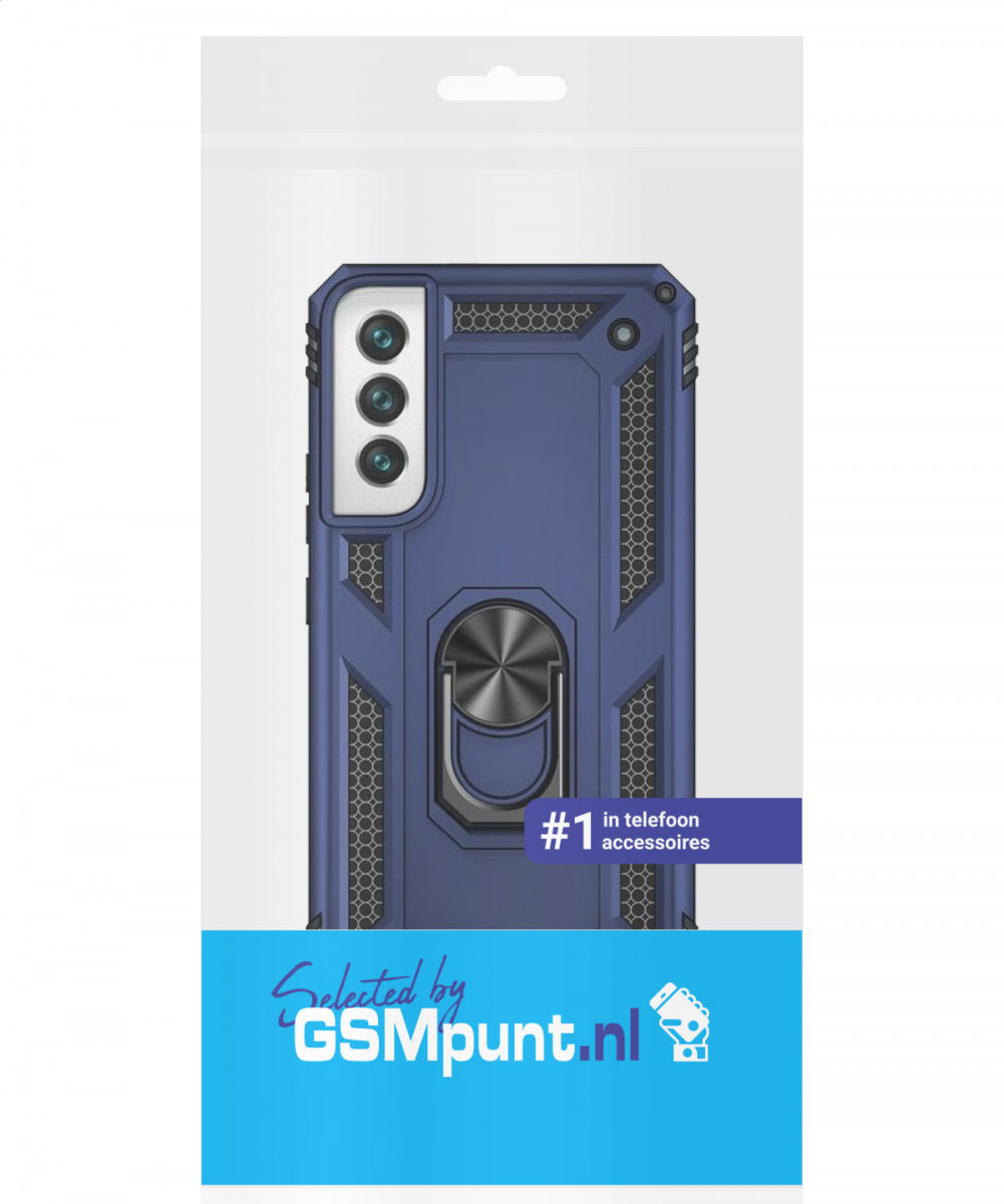 Samsung Galaxy S22 Plus Hoesje Hybride Kickstand Back Cover Blauw afbeelding 10