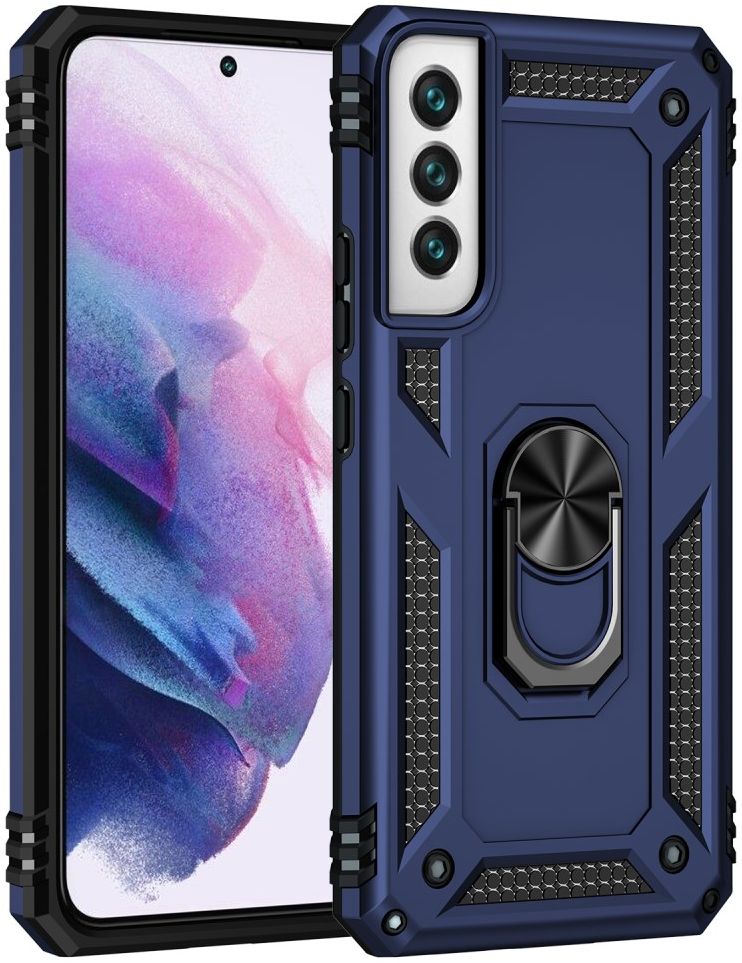 Samsung Galaxy S22 Plus Hoesje Hybride Kickstand Back Cover Blauw afbeelding 2