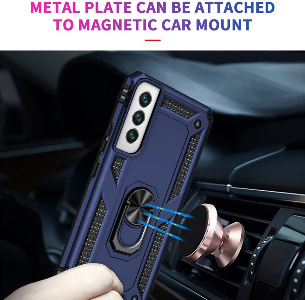 Samsung Galaxy S22 Plus Hoesje Hybride Kickstand Back Cover Blauw afbeelding 5