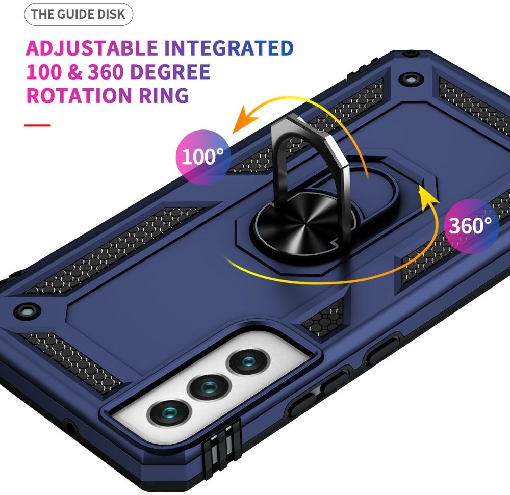 Samsung Galaxy S22 Plus Hoesje Hybride Kickstand Back Cover Blauw afbeelding 6