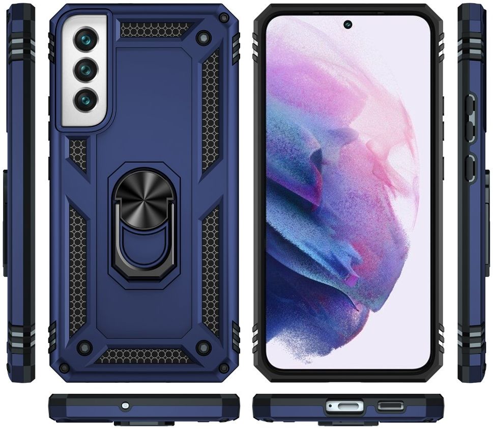 Samsung Galaxy S22 Plus Hoesje Hybride Kickstand Back Cover Blauw afbeelding 9