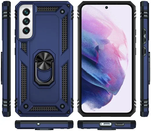 Samsung Galaxy S22 Plus Hoesje Hybride Kickstand Back Cover Blauw afbeelding 9